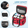 Large Capacity Portable Medical First Aid Bag, Multi Quick-Access Pocket EMT Trauma Organizer with Luggage Sleeve for Travel & Home Emergency