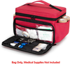 Spacious Portable Empty First Aid Kit Bag, Reflective Medical Carry Organizer with Multiple Side & Back Pockets for Household & Outdoor Use