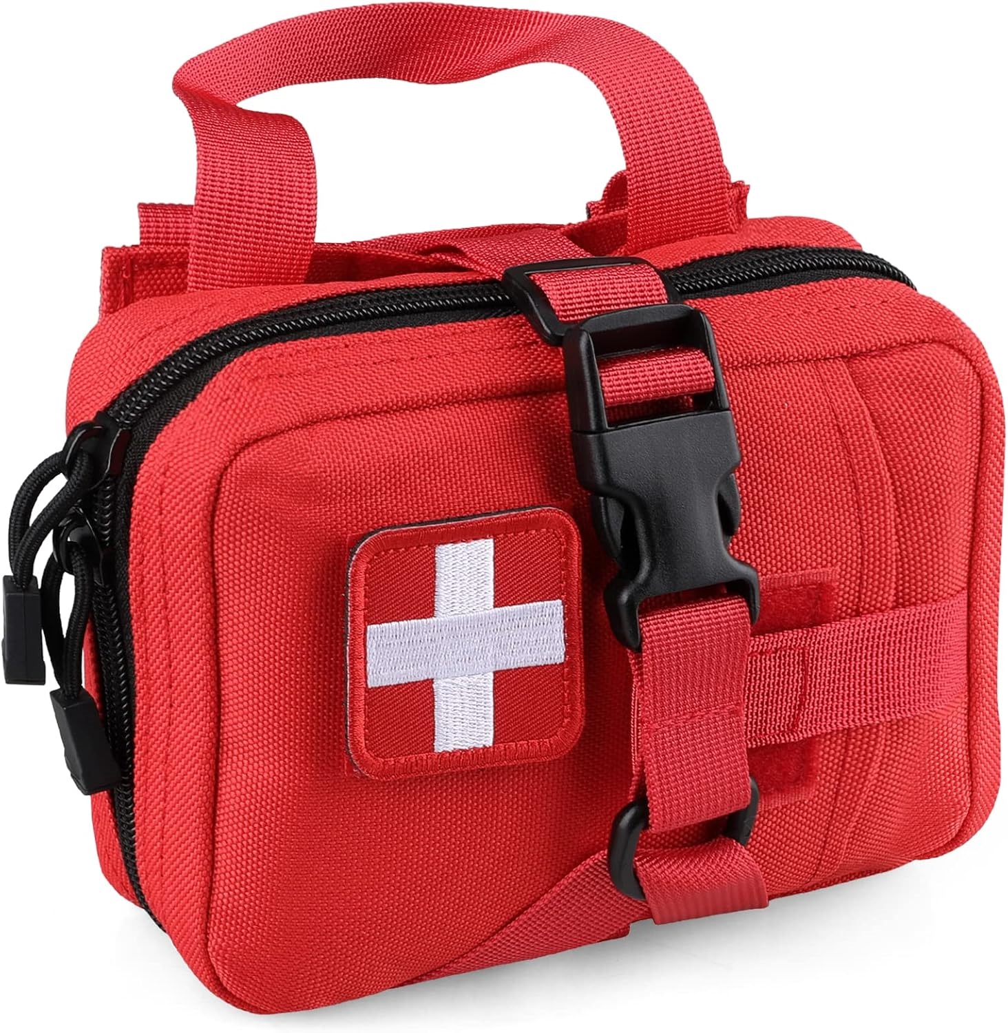 Compact Tactical MOLLE First Aid Pouch, Portable Empty Trauma Medical Bag for Outdoor Hunting Camping Survival