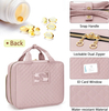 Waterproof Quilted Medicine Carry Bag, Large Portable Pill Storage Organizer with Lockable Zippers & ID Card Slot for Travel & Household Use