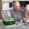 Lockable First Aid Storage Bag, Large Capacity Portable Household Medical Organizer with Mesh Lid Pocket & Carry Handle