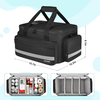 Spacious Water Resistant Medical Storage Bag with Removable Dividers & Reflective Strips, Portable Emergency First Aid Carry Bag for Car & Household