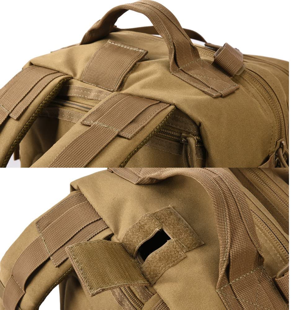 42L Coyote Brown Tactical Backpack, Anti-Slip Stable Strap Design Water Resistant Molle Assault Rucksack for Outdoor Hunting Camping Hiking