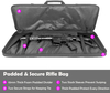 42 Inch Double Rifle Soft Bag, Water Resistant Molle Tactical Long Gun Case with Triple Mag Pouches for Hunting Shooting Transport