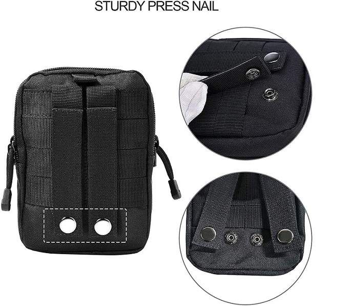 Small Tactical Molle EDC Waist Pouch, Water Resistant Multi Pocket Cell Phone Holder Utility Tool Organizer for Outdoor Daily Carry
