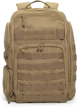 Tactical Backpack Coyote Brown, Water Resistant Molle Military Rucksack with Built-in Admin Pocket & Laptop Compartment for Outdoor Work Travel