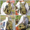 Water Resistant Tactical Fishing Sling Pack, Multi-Pocket Crossbody Chest Bag with Rod Holder for Fishing Hunting