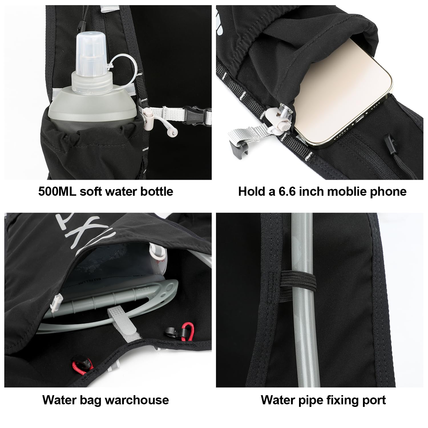 Running Hydration Vest Backpack Lightweight Insulated Pack with 1.5L Water Bladder Bag Daypack for Hiking Trail Running Cycling Race Marathon for Women Men
