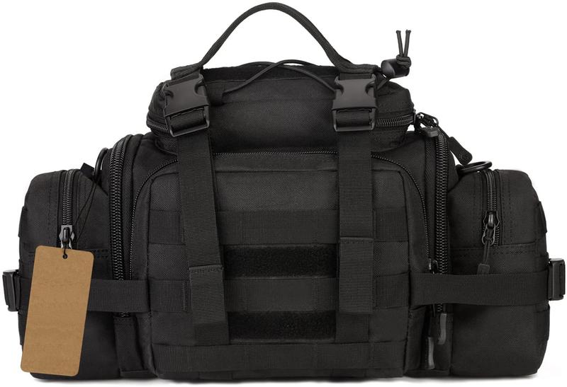 Multi-Functional Tactical Range Bag, MOLLE Utility Duffle Pack, Convertible Waist & Crossbody Sling Bag for Shooting, Hunting, Fishing & Outdoor EDC