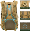 Coyote Brown MOLLE Tactical Backpack, Multi-Pocket Outdoor Rucksack with Detachable Top Pouch, Lightweight Pack for Hiking, Hunting, Camping & Shooting Range