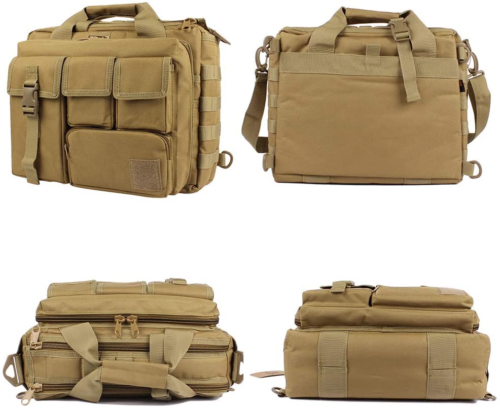 Tactical Laptop Messenger Bag, 15.6 Inch Military Briefcase, MOLLE Shoulder Computer Bag for Office, Shooting Range, Outdoor & Daily Carry