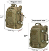 Expandable Military Tactical Backpack, Adjustable Capacity MOLLE Rucksack, Water Resistant Outdoor Daypack for Hiking, Camping, Hunting & Tactical Training