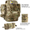 Military External Frame Rucksack Complete Pack System, Multicam Tactical Backpack with Polymer Frame, Detachable Pouches, Load Bearing Harness for Field Expedition, Hiking & Survival