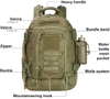 Expandable Tactical Backpack, Adjustable Capacity MOLLE Military Daypack with Detachable Water Bottle Holder for Hiking Shooting Camping Travel