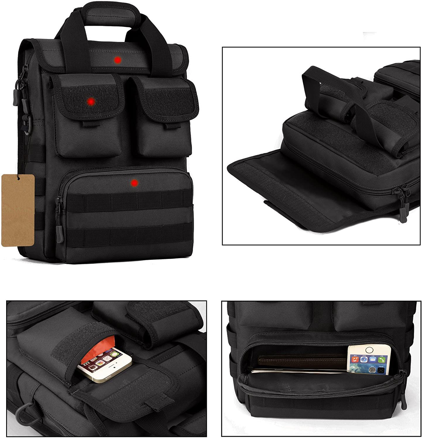 Tactical Crossbody Messenger Bag, Multi-Pocket Utility Handbag with Adjustable Strap, Water Resistant Oxford Shoulder Pack for Shooting Range Daily Work EDC Gear Storage