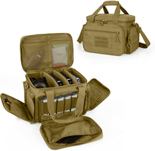 Tactical Pistol Range Bag with Removable Padded Dividers, Water Resistant Shooting Duffle Bag