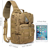 Tactical Sling Bag Crossbody Chest Pack, MOLLE Shoulder Sling Backpack Fits 9.7-inch iPad for EDC Shooting Hiking Fishing Cycling