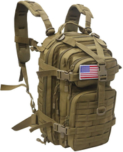 30L Water Resistant Mini Tactical Backpack, MOLLE Military Daypack for Hiking Shooting Camping EDC