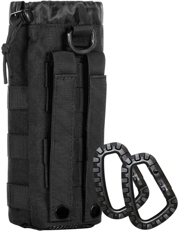 Tactical MOLLE Water Bottle Holder, Drawstring Water Bottle Carrier for 1.5L Bottles, Outdoor Umbrella Storage Pouch