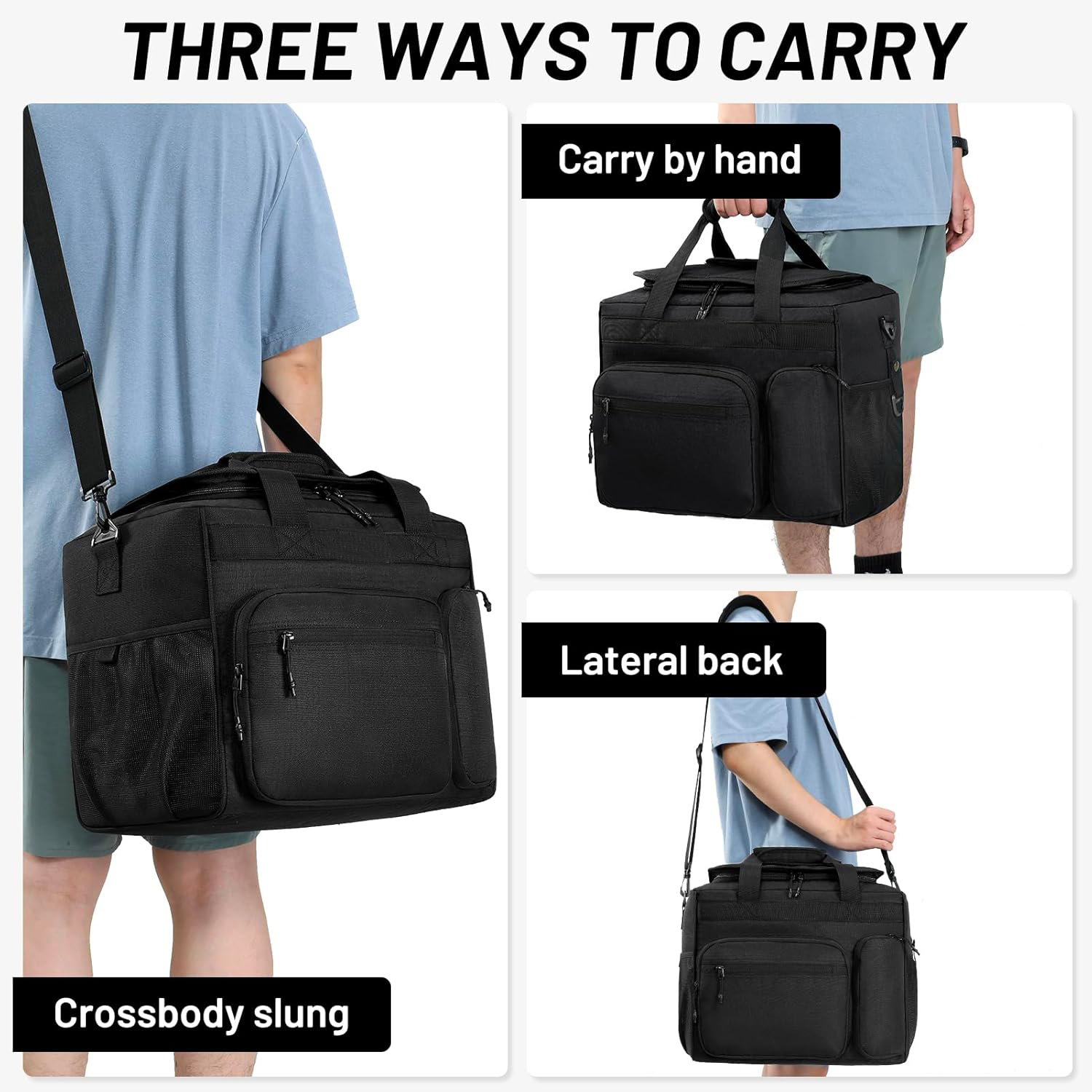 30L Large Capacity Insulated Cooler Bag, Leakproof PEVA Liner Portable Soft Cooler with Bottle Opener & Multi Pockets for Outdoor Camping Beach Picnic