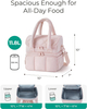 11.8L Two-Tier Insulated Lunch Bag, Quilted Water Resistant Cooler Tote with 12H Cold Retention & Detachable Shoulder Strap for Daily Work & Outdoor Picnic