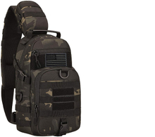 Mini Tactical Sling Chest Pack, Lightweight Single Shoulder Crossbody Bag with MOLLE Webbing