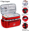 Waterproof Medication Travel Bag, Empty Multi-Compartment Pill Bottle Organizer Bag with Removable Dividers for Daily Medical Supplies