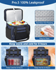 Dual Compartment Dry Wet Separation Insulated Cooler Bag, Seamless Hot Press 100% Leakproof Thermal Lunch Bag with Multi Pockets for Daily Work & Outdoor Picnic