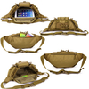 Tactical Fanny Pack, Multi-Pocket Waterproof Waist Bag with Hook-and-Loop Panel, Adjustable Hip Belt Bag for Hiking, Cycling, Camping, Daily EDC & Outdoor Activities