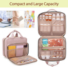 Waterproof Quilted Medicine Carry Bag, Large Portable Pill Storage Organizer with Lockable Zippers & ID Card Slot for Travel & Household Use