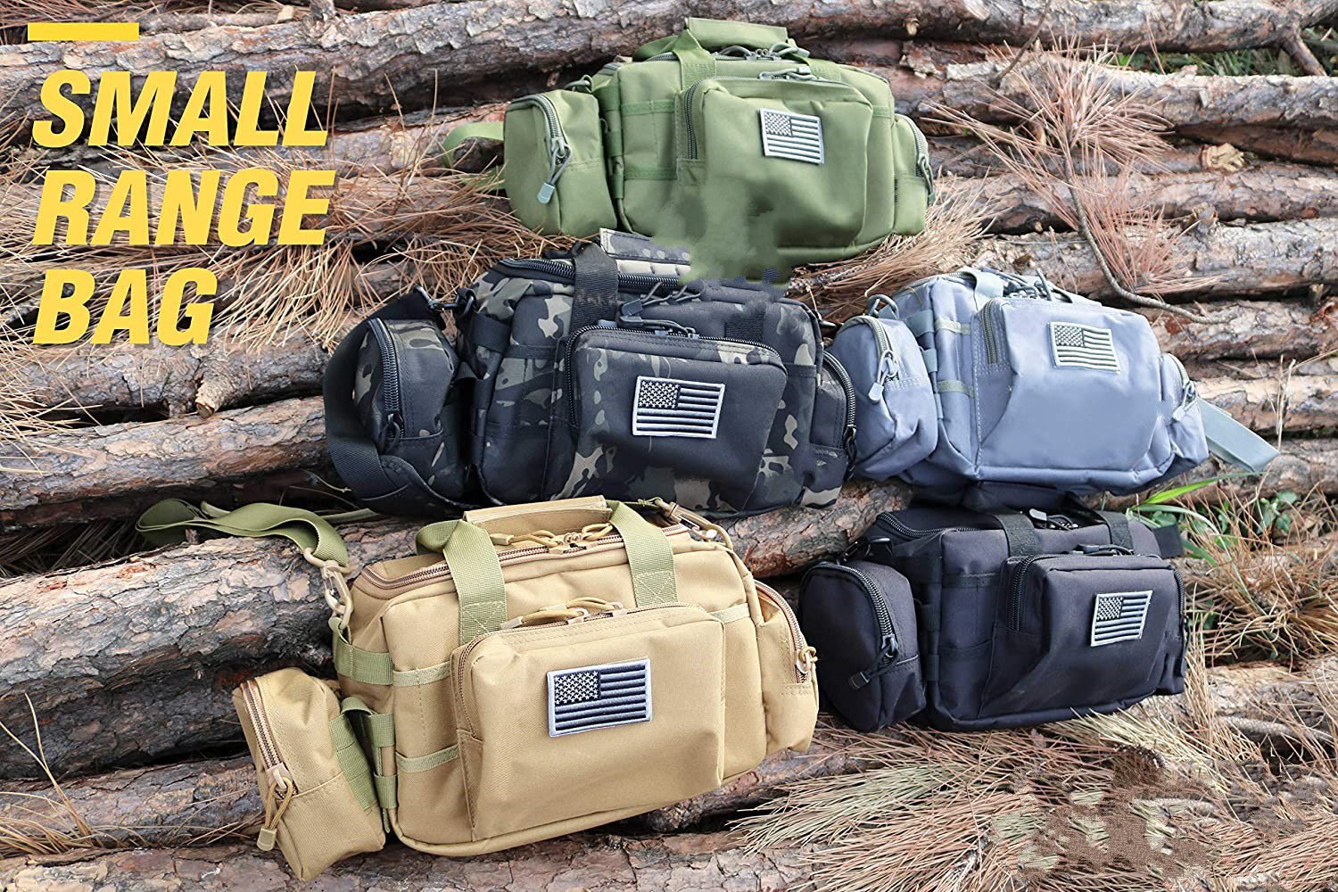 Tactical Pistol Range Bag, Compact Shooting Gear Duffle Bag with Lock Loops, MOLLE Handgun Carry Bag for Shooting Range, Hunting & Tactical Training