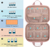 Spacious Waterproof Quilted Medicine Carry Bag, Multi External Pocket Pill Storage Organizer with Lockable Dual Zippers & Medical ID Window