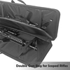 42 Inch Double Rifle Soft Bag, Water Resistant Molle Tactical Long Gun Case with Triple Mag Pouches for Hunting Shooting Transport