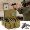 Tactical Handgun Range Bag, 4 Removable Padded Dividers Molle Multi-Pocket Firearm Storage Duffle Bag for Shooting Hunting Transport