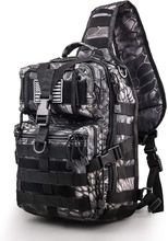 20L Camo Tactical Sling Crossbody Bag, Molle Webbing Single Shoulder Chest Pack with Padded Back for Outdoor Hunting Fishing Daily EDC