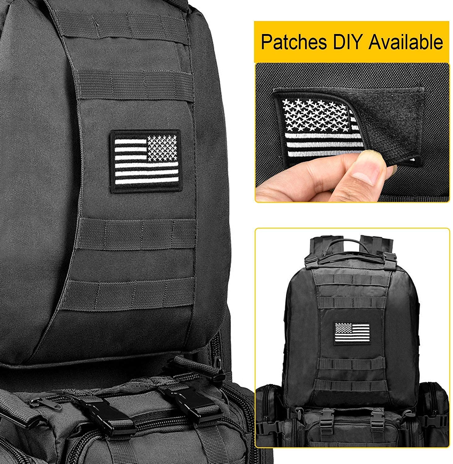45L Hydration Compatible Tactical Backpack, Water Resistant Molle Military Rucksack for Hiking Hunting Travel