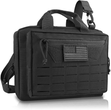 Multi-Purpose Tactical Shoulder Bag, Lockable Pistol Carry Bag with Laser-Cut MOLLE Panel