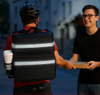 Large Insulated Backpack Expandable Cooler Bags with Reflective Strip Reusable Pizza Food Delivery Bag Food Delivery Bag