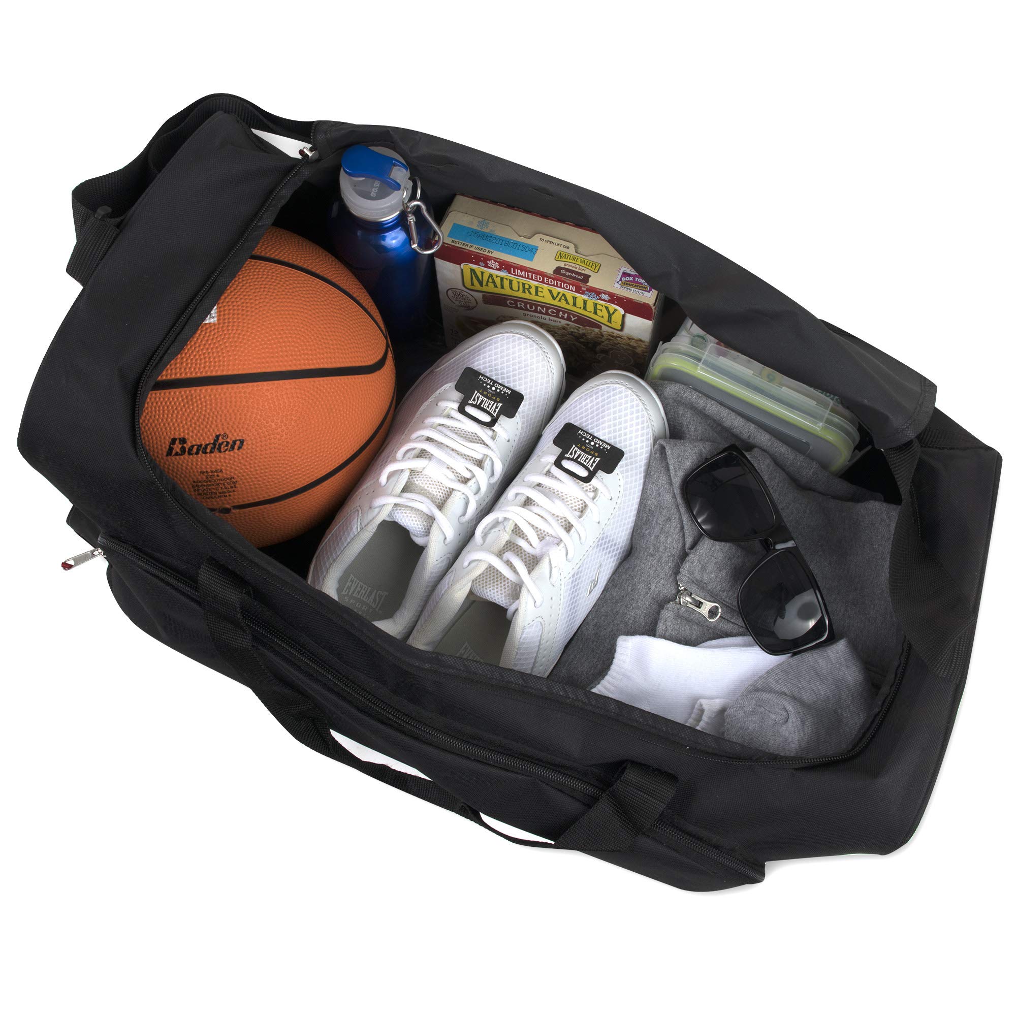 24 Inch Large Capacity Sports Travel Duffle Bag, Water Repellent Gym Carry Bag with Reinforced Handles & Adjustable Shoulder Strap