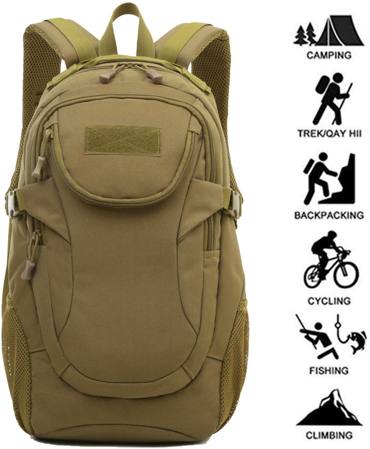 35L Lightweight Tactical Backpack, 900D Nylon Oxford Outdoor Daypack, Hiking Rucksack for Camping, Trekking & Daily EDC