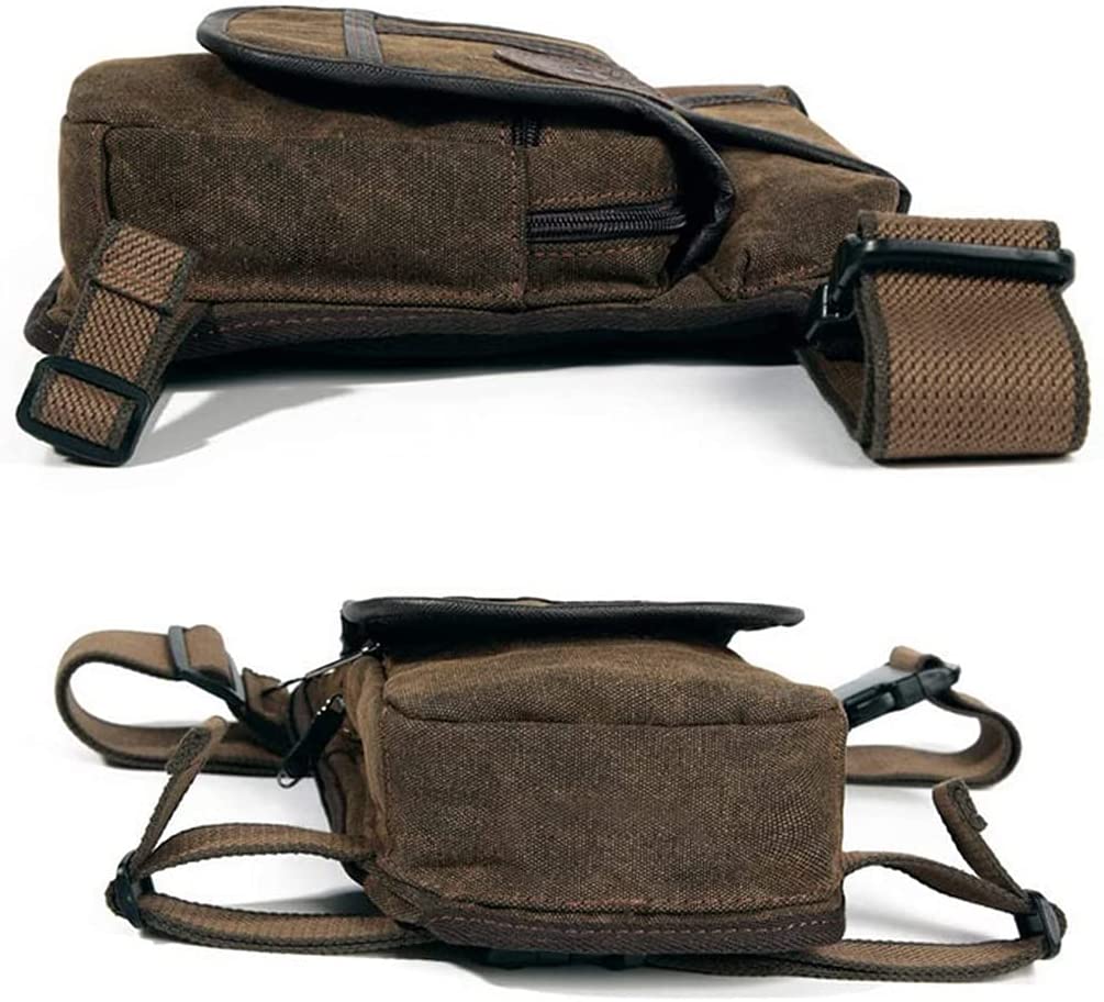 Vintage Waxed Canvas Leg Bag, Military Thigh Pack, Crossbody Waist Pouch with Adjustable Strap