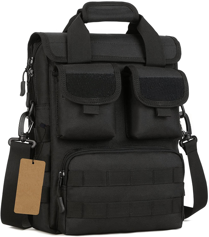 Tactical Crossbody Messenger Bag, Multi-Pocket Utility Handbag with Adjustable Strap, Water Resistant Oxford Shoulder Pack for Shooting Range Daily Work EDC Gear Storage