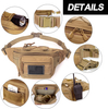 Tactical Fanny Pack for Men, Adjustable Large Waist Bag with MOLLE Webbing, Water Resistant Utility Hip Belt Bag for Hunting Hiking Cycling EDC Daily Carry