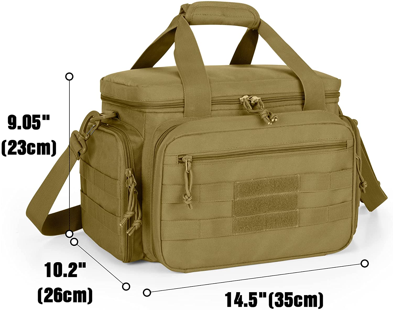 Tactical Pistol Range Bag with Removable Padded Dividers, Water Resistant Shooting Duffle Bag