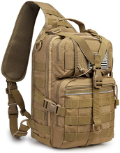 Tactical Sling Bag Crossbody Chest Pack, MOLLE Shoulder Sling Backpack Fits 9.7-inch iPad for EDC Shooting Hiking Fishing Cycling