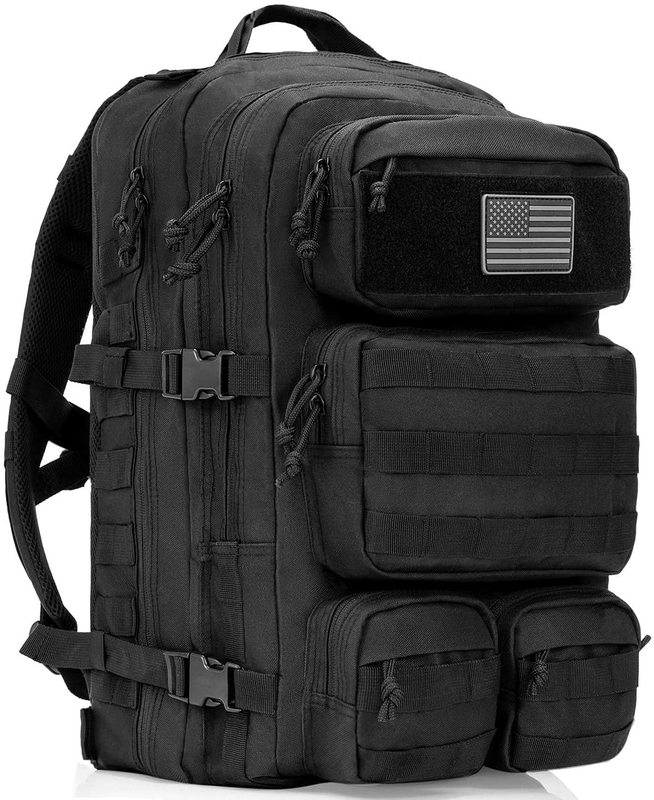 50L Large Military Tactical Backpack, Multi-Compartment Waterproof MOLLE Daypack for Camping Hiking Shooting Travel