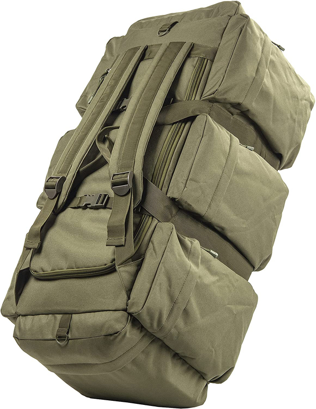 Large Tactical Duffle Range Bag, Heavy Duty Military Gear Bag with 8 External Zipper Pockets, Reinforced 2" Webbing Straps for Shooting Hunting Camping Travel Storage
