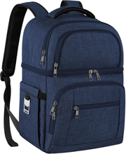 Leakproof Dual Compartment Thermal Cooler Backpack, 12 Hours Cold Retention Insulated Lunch Backpack for Beach, Camping, Office Picnic