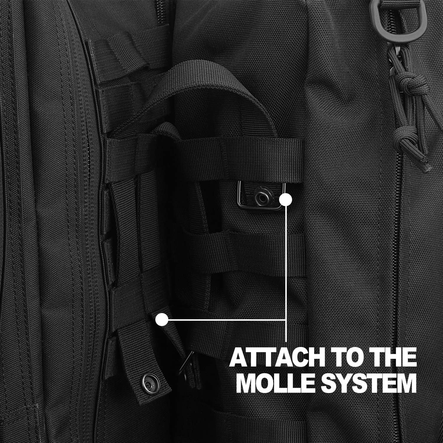 14 Inch Tactical MOLLE Tool Storage Pouch, Heavy Duty Nylon EDC Gear Bag with Patch Panel & Free Carabiner American Flag Patch