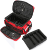 Reflective EMT First Aid Responder Bag, Empty Multi-Compartment Medical Carry Bag with Removable Dividers for Rescue & Household Use